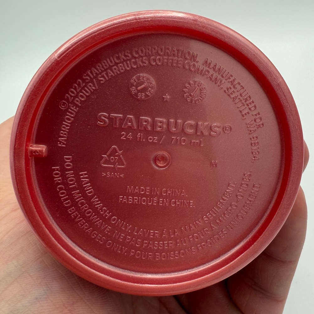 2022 Starbucks Pink Textured Venti 24 oz‎ Cold Cup Collectible Rare HTF - Picture 3 of 7